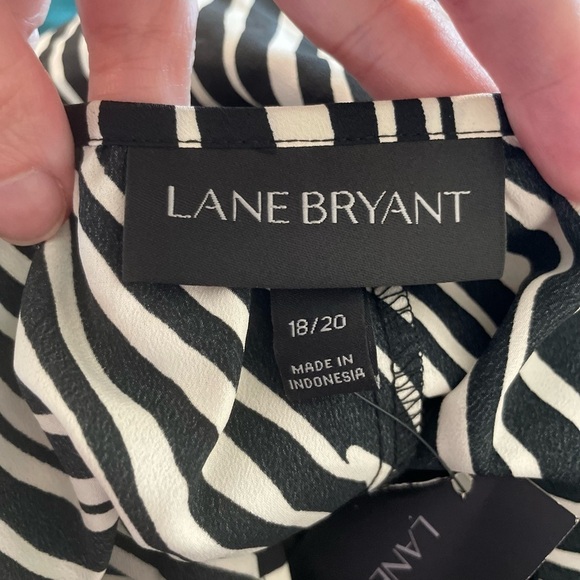 Lane Bryant Women Midi Dress Size 20 Black & White Striped Animal Print - Picture 9 of 17